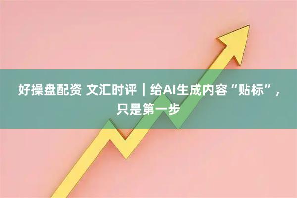 好操盘配资 文汇时评｜给AI生成内容“贴标”，只是第一步