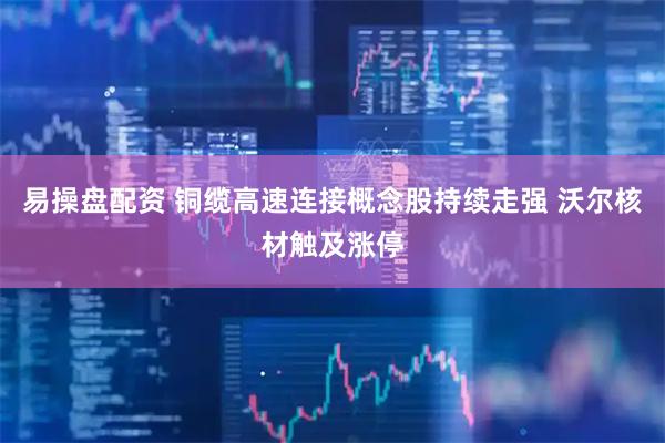 易操盘配资 铜缆高速连接概念股持续走强 沃尔核材触及涨停